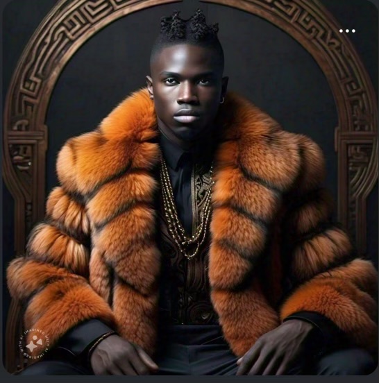 Silver orange Men's Fox Jacket