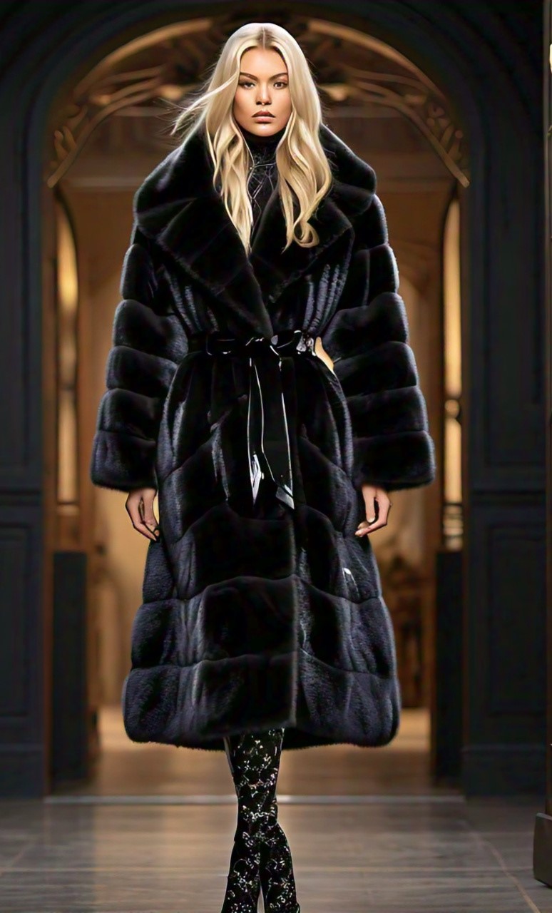 Blackglama Mink Coat Notch Collar