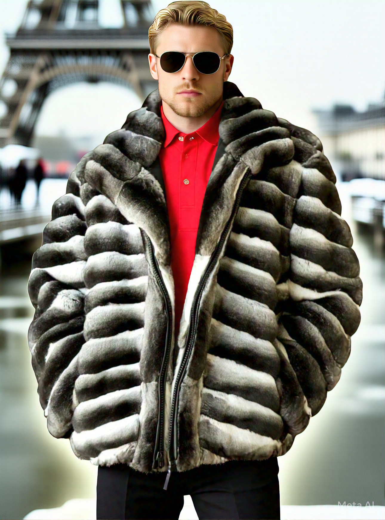Men's Chinchilla Bomber Jacket