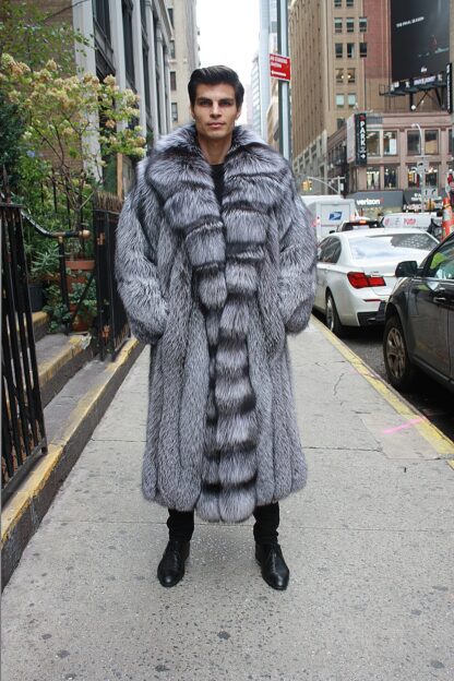 Classic Men's Canadian Silver Fox Fur Coat 234476 - Image 3