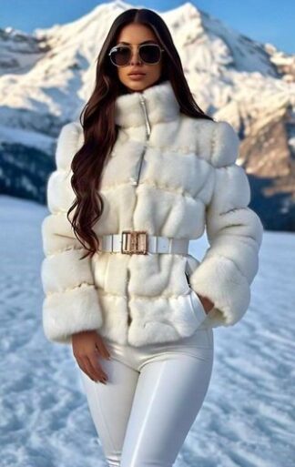 How to Rock a Horizontal White Mink Jacket 3663