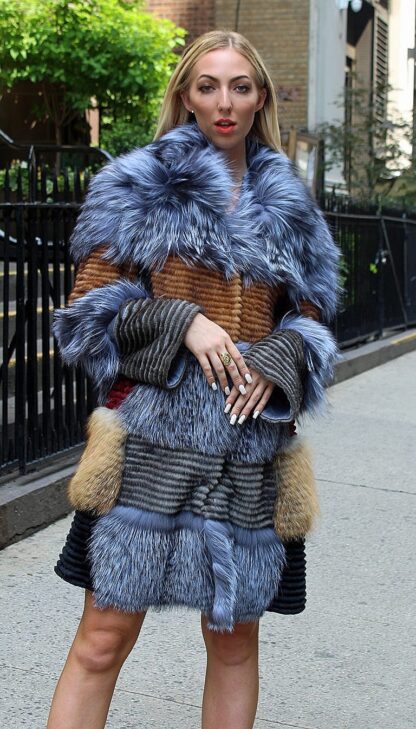 Silver Fox Blue Iris Whiskey Mink Stroller 57433