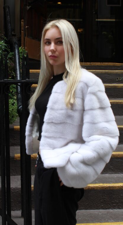 White Mink Jacket Horizontal Design 77333 - Image 2