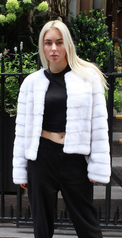 White Mink Jacket Horizontal Design 77333 - Image 3