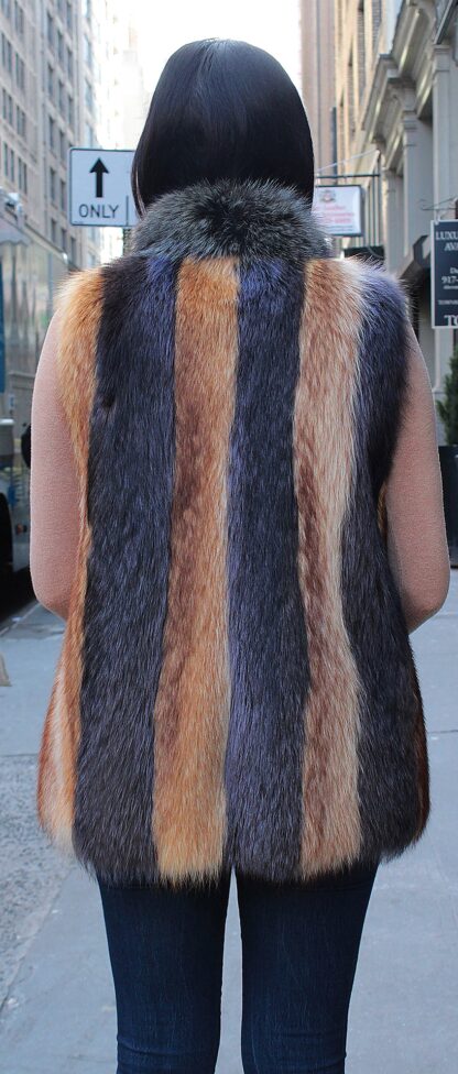 Striped Golden Raccoon Fur Vest 24399 - Image 4