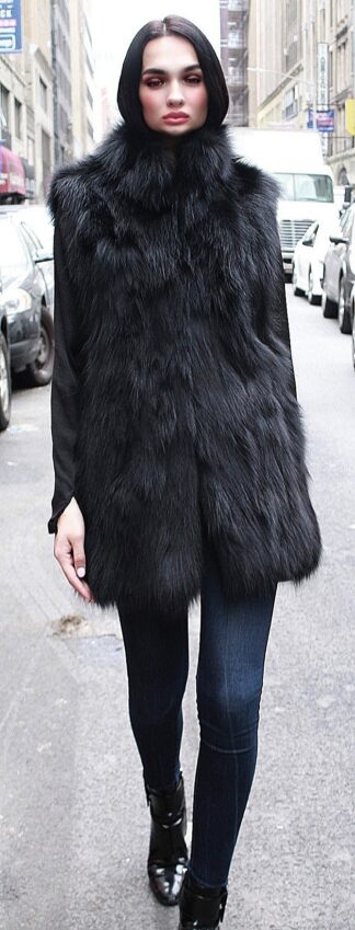 Black Fox Fur Vest 28896