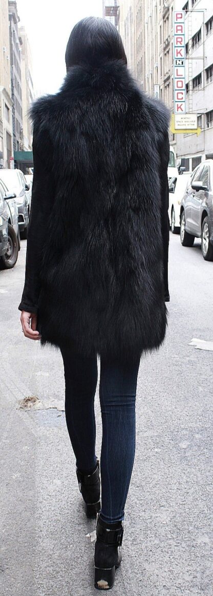 Black Fox Fur Vest 28896 - Image 3