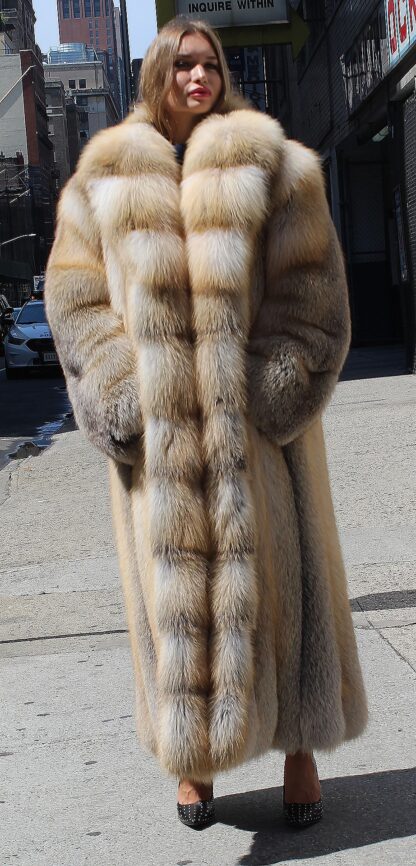 Full Length Golden Island Fox Coat 53566 - Image 4