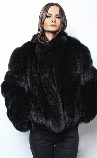 Black Fox Fur Jacket 3214 - Image 3