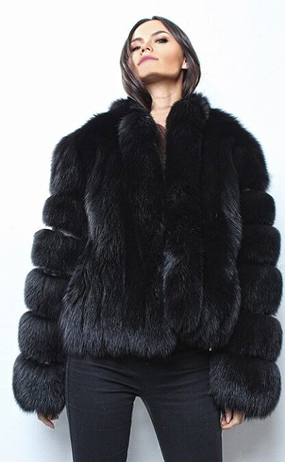 Black Fox Fur Jacket 3214 - Image 4
