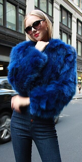 Blue Fox Fur Jacket 75647