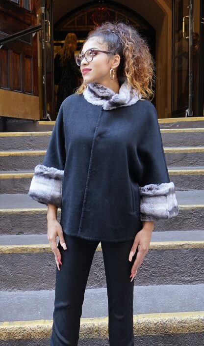 Cashmere Wool Cape Rex Rabbit Cuffs & Collar 64646 - Image 3