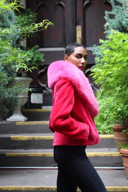 Zuki Fuchsia Sheared Beaver Jacket Fox Collar 88444 - Image 2