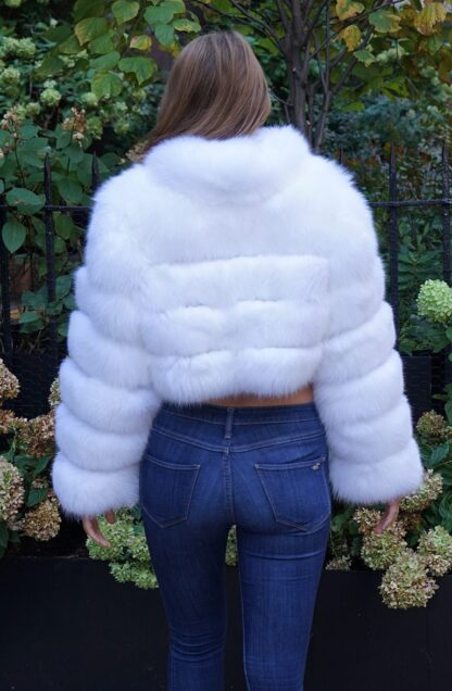 Short Bolero White Fox Jacket 94877 - Image 3