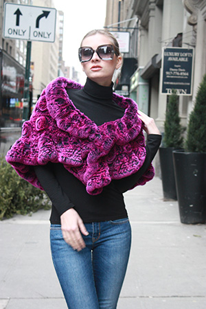 Fuschia Rex Rabbit Shrug