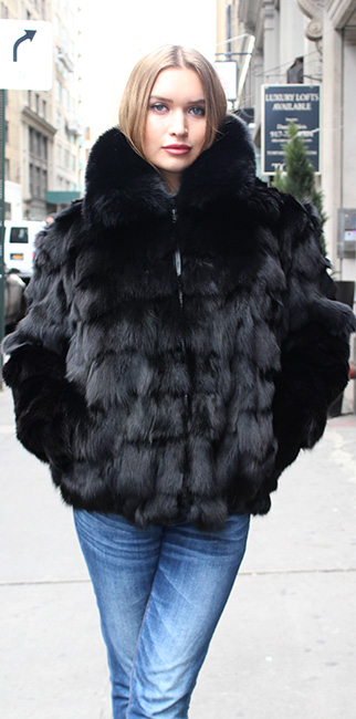BLACK FOX BOMBER JACKET Size 6-10 3635