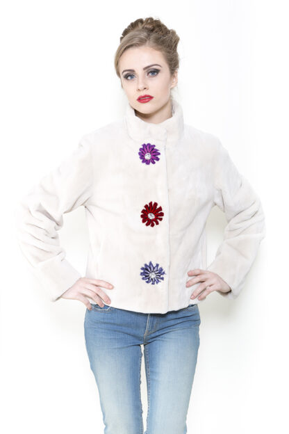 Designer Zuki Sheared Beaver Jacket Fawn Aster B388