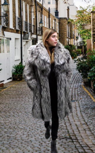 Silver Fox Fur Coat 70117