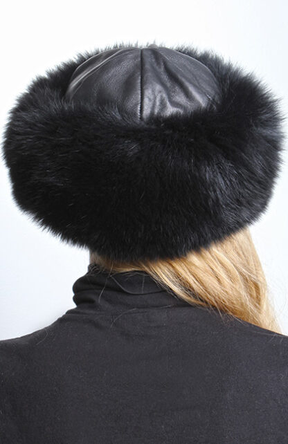 Black Fox Fur Hat 5214 - Image 3