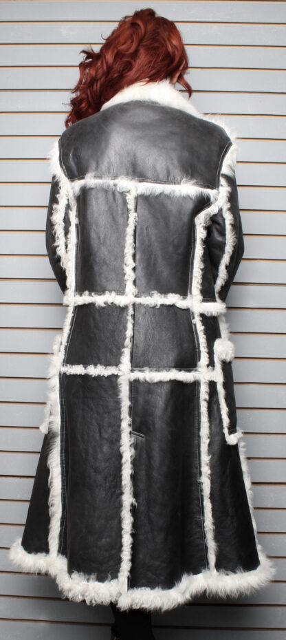 Black and White Shearling Coat 5675 - Image 2