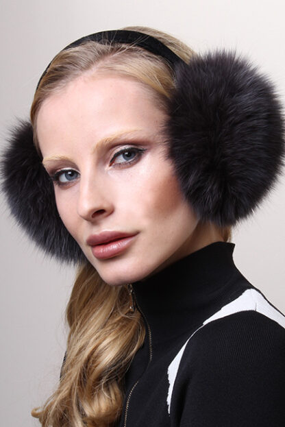 Slate Blue Fox Ear Muffs 0214 - Image 2