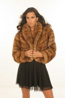 Canadian Sable Fur Jacket Horizontal Shawl Collar 734