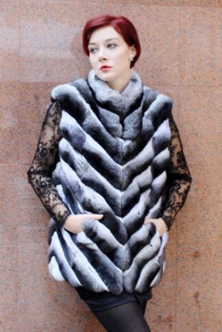 Sporty Chinchilla Fur Vest 877