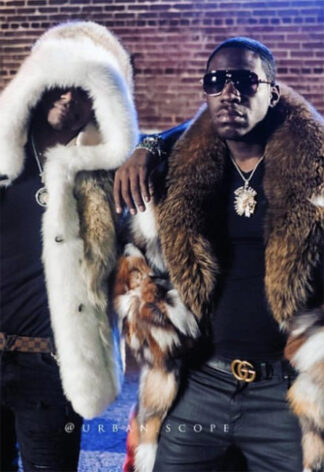 Young Dro Coyote Fur Jacket Fox Fur Trim Hood Fox Coat Fox Fur Collar