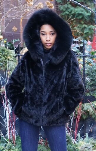Ranch Mink Bomber Jacket Fox Trim 7333