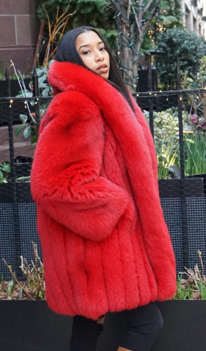 Dyed Red Fox Jacket 774492 - Image 3