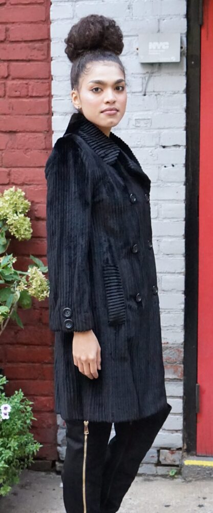 Pre-Owned Designer Black Sheared Mink Grooved Mink 88383 - Image 3