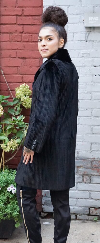 Pre-Owned Designer Black Sheared Mink Grooved Mink 88383 - Image 5