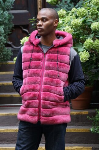 Dark Pink Men's Rex Hooded Vest 37373