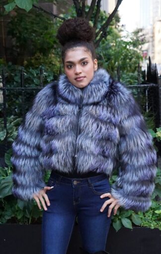 Multi Colored Silver Fox Jacket 9989