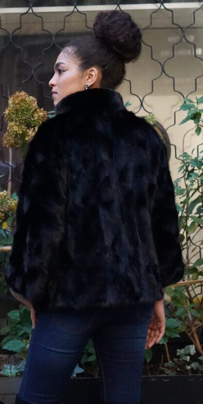 Casual Black Mink Diamond Cut Jacket B1283 - Image 5