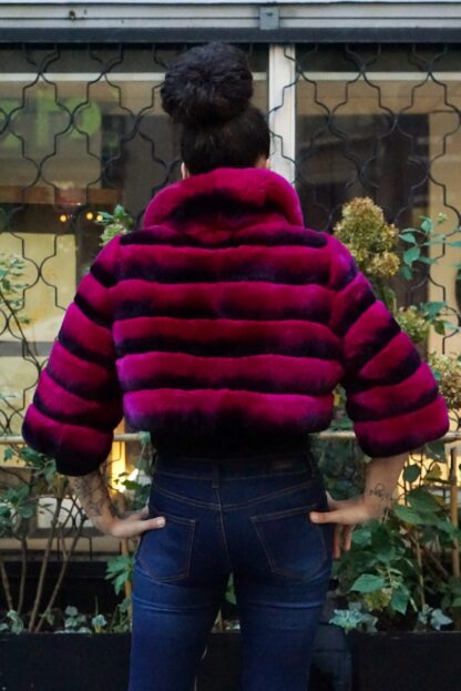 Fuchsia Rex Rabbit Jacket C7654 - Image 4
