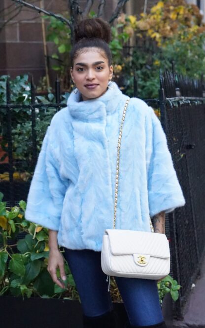 Powder Blue Mink Jacket B8844 - Image 3
