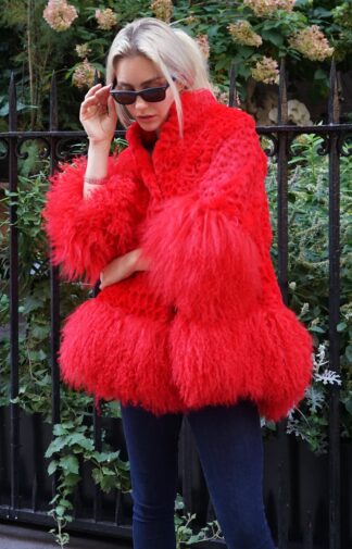 Red Rabbit Jacket Tibetan Lamb Trim 646433
