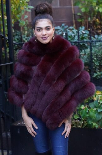 Burgundy Fox Poncho CH2828
