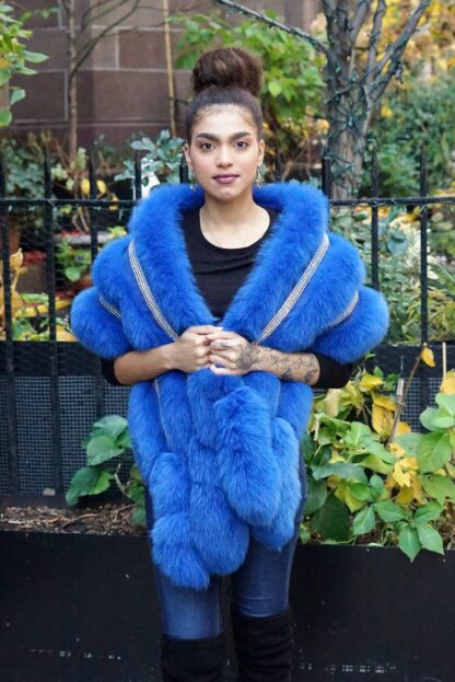 Royal Blue Fox Boa J7333 - Image 2