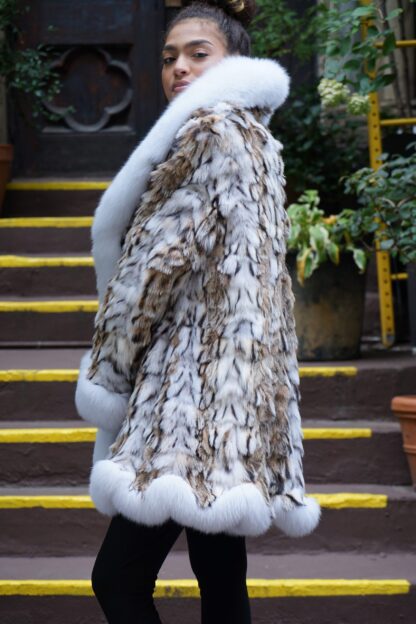 Lynx Section Stroller White Fox Tuxedo Cuffs 82721 - Image 2
