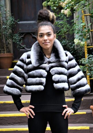 Bolero Chinchilla Rex Fur Jacket 124644