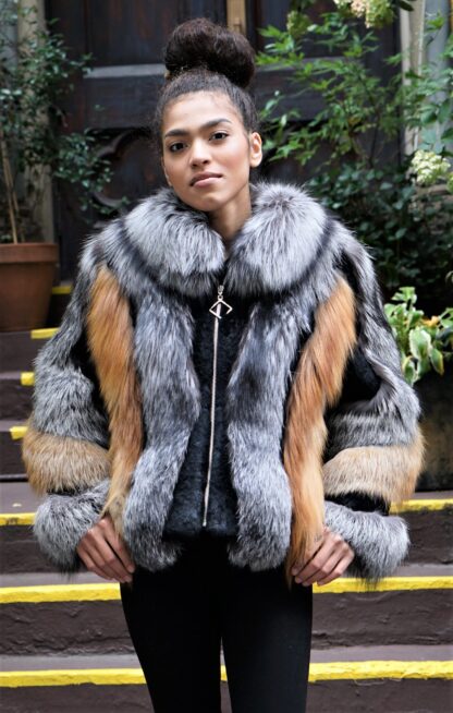 Silver & Red Fox Jacket 9595 - Image 4