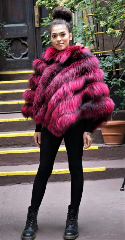 Fuchsia Fox Poncho 2772 - Image 2