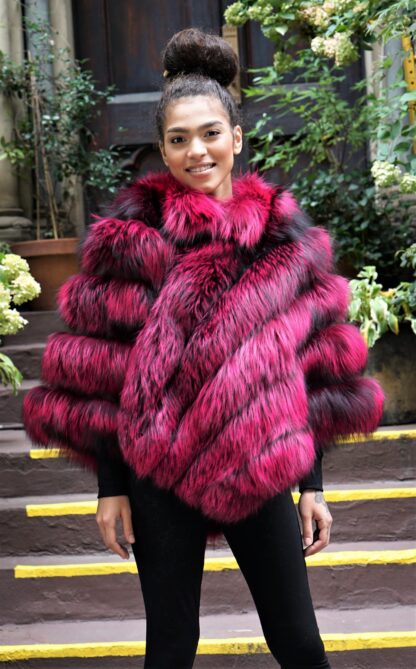 Fuchsia Fox Poncho 2772 - Image 3