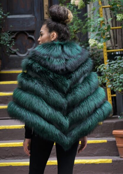 Hunter Green Fox Cape - Image 2