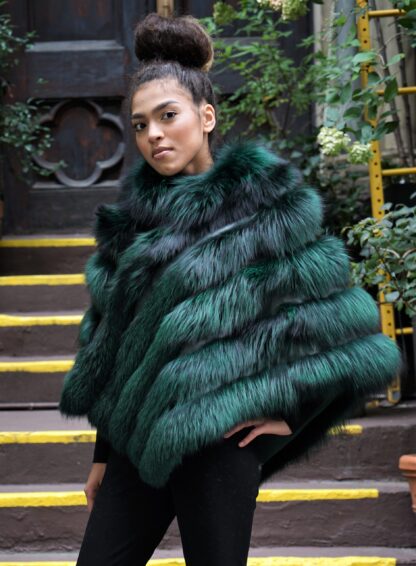 Hunter Green Fox Cape - Image 3