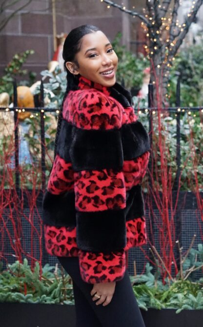Red leopard Mink Jacket 53533 - Image 4
