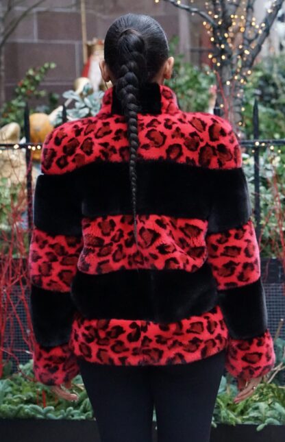 Red leopard Mink Jacket 53533 - Image 3