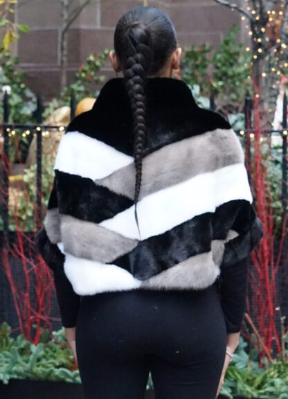 Multi Colored Mink Pullover Jacket 6556 - Image 2